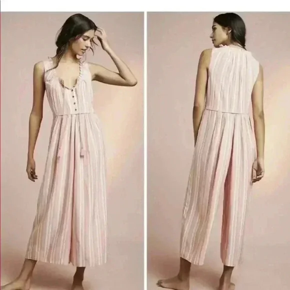 Anthropologie Striped Lounge Romper Size Large - Picture 6 of 7